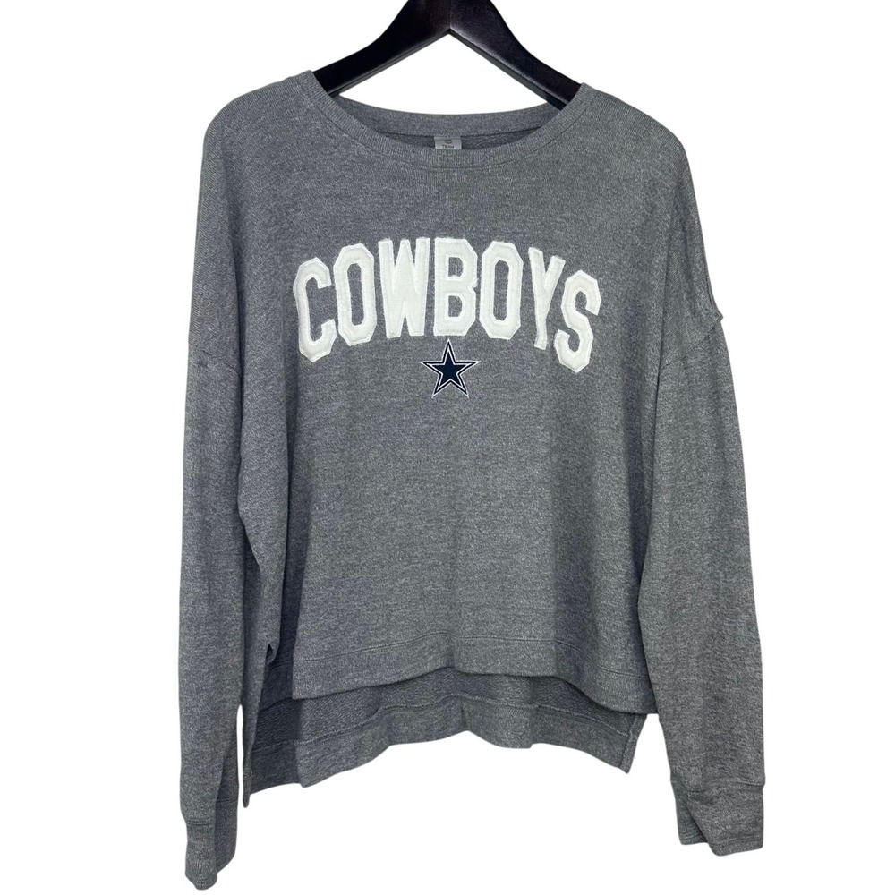 NFL Team Apparel Dallas Cowboys Womens Gray Sleepwear Top Large SKU 0287